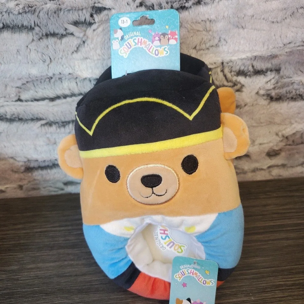 Squishmallows Christmas SLIPPERS Baron the Nutcracker Teddy Bear Kids Size 13-1